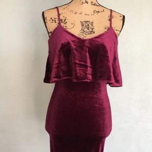 Jack By BB Dakota Burgundy XS Velvet Bodycon Dress